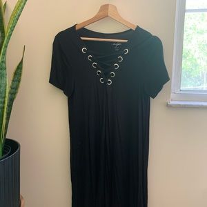 FRANCESCA’S x ALYA A-Line Flare Lace Up Dress